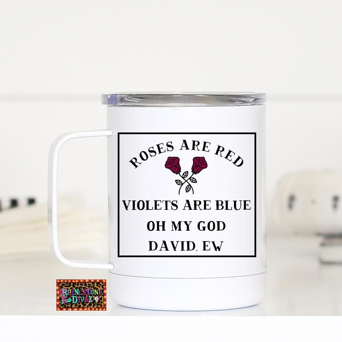Roses Are Red, David EW Travel Cup With Handle