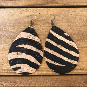 Zebra Cork Earring