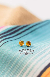 Mustard Glam Stud Earrings