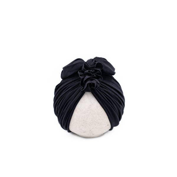 Black Vintage Head Wrap Cap