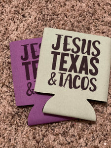 Jesus Texas & Tacos Koozie