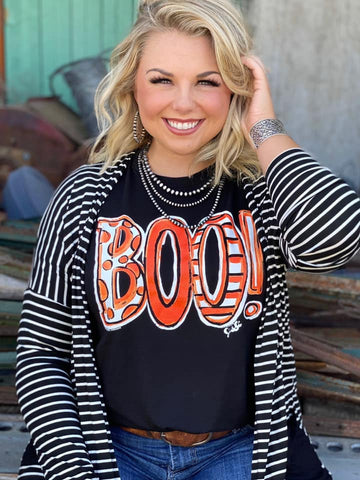 Black/White Stripe Cardigan