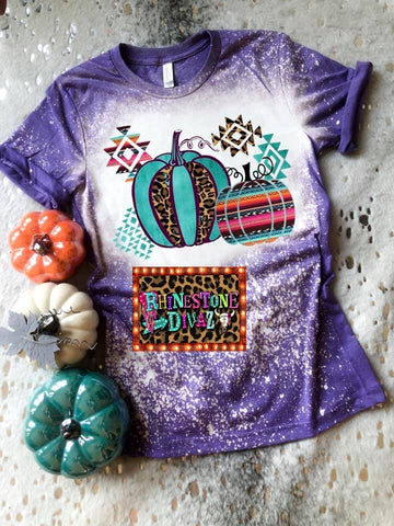 Purple Bleached Pumpkin Fall Tee