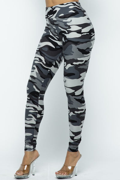 Grey Camo High Waisted Leggings