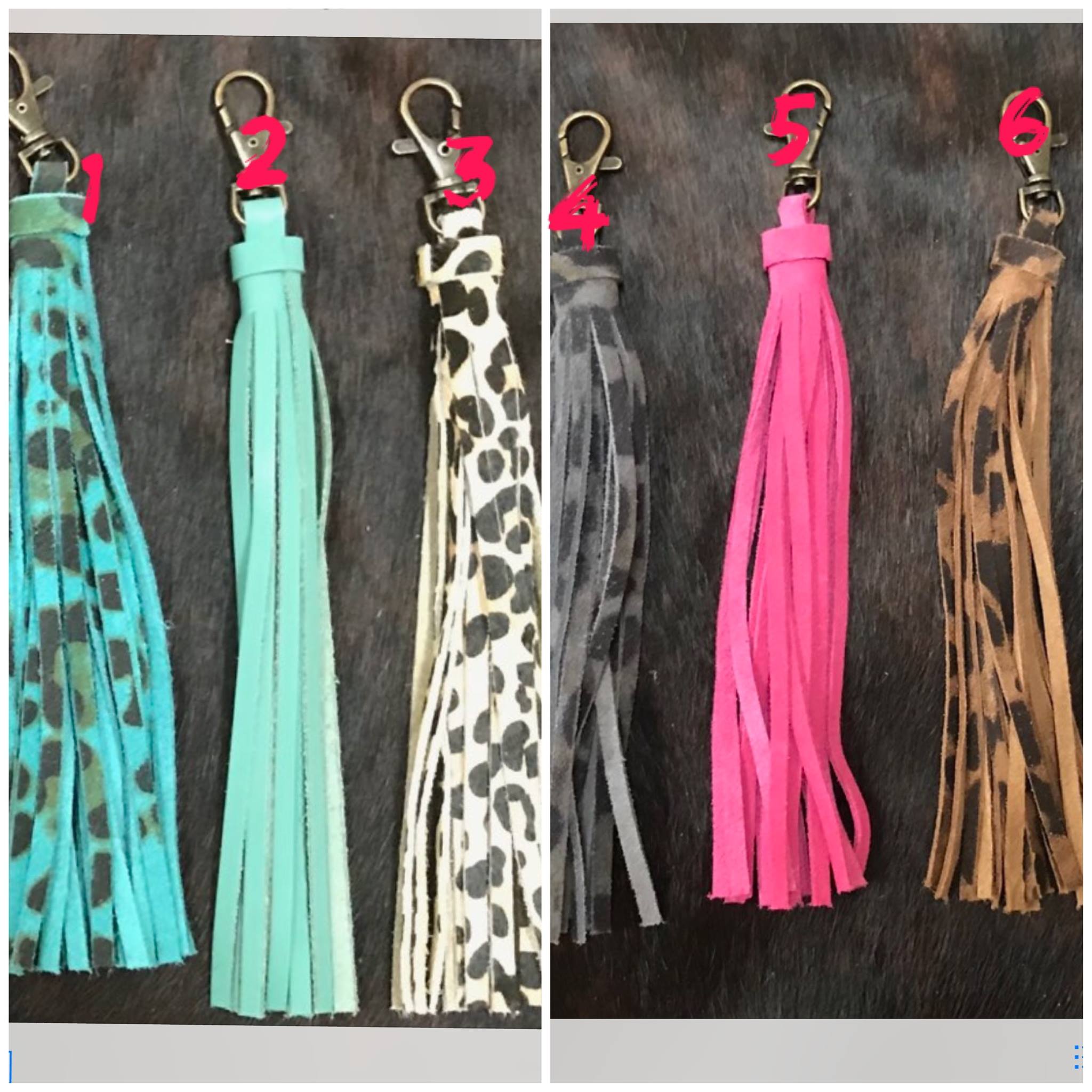 Leopard Fringe Keychains