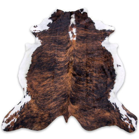 Brindle with white belly cowhide rug Large
