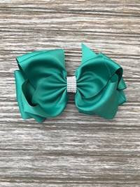 Teal Double Layer Rhinestone Bow