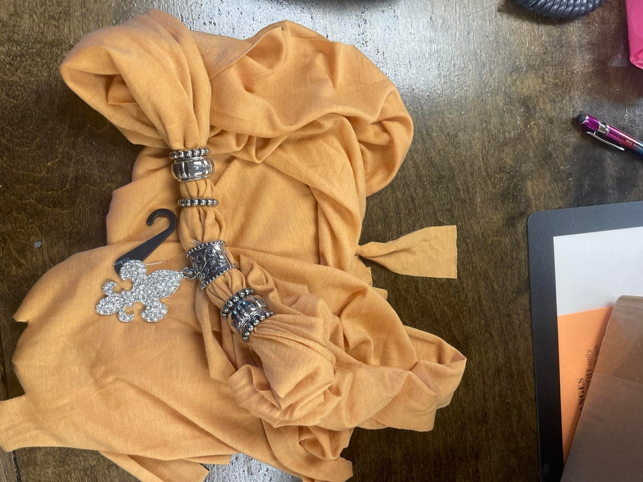 Mustard Scarf With Charm