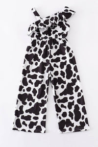 Girls Cow Print Romper