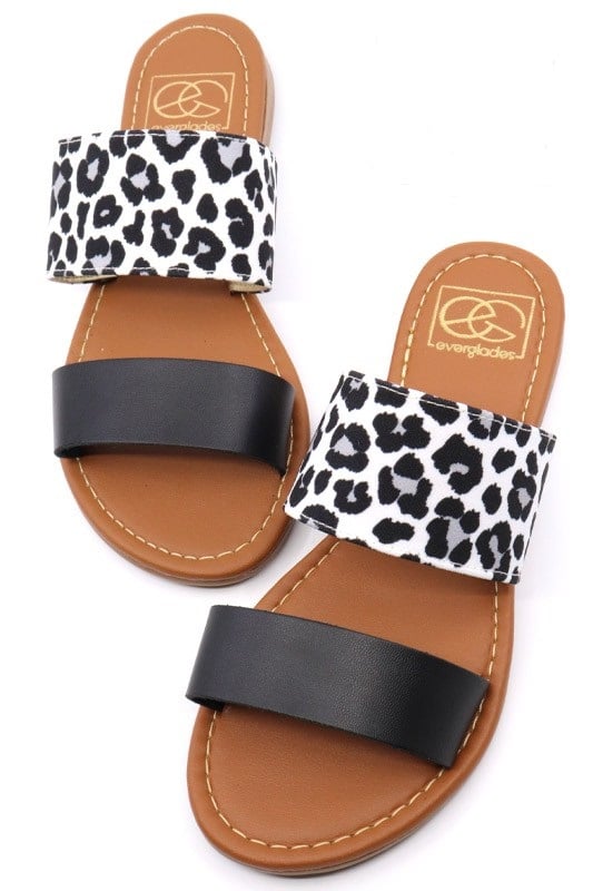 Black/Leopard Miami Sandal