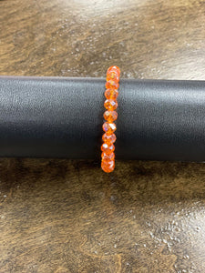 Clear Orange Bead Bracelet