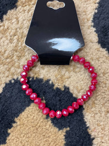 Red Shimmered Bead Bracelet