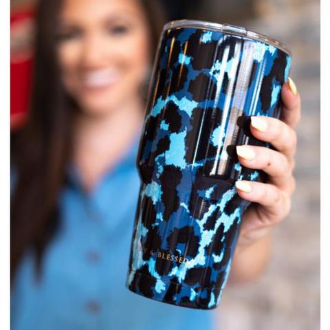 Blue Leopard Tumbler