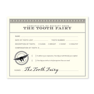 Tooth Fairy Receipt Notecard Set