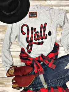 Plaid Yall Tee