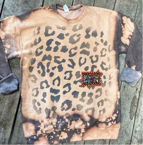 Charcoal Bleached Leopard Sweatshirt