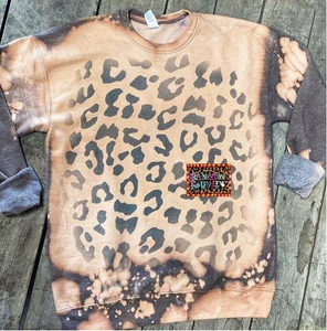 Charcoal Bleached Leopard Sweatshirt