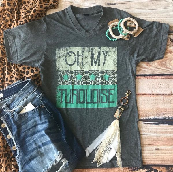 Charcoal Oh My Turquoise Tee