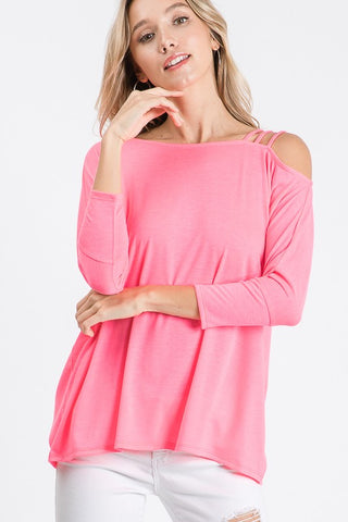 Hot Pink Shoulder Strap Top