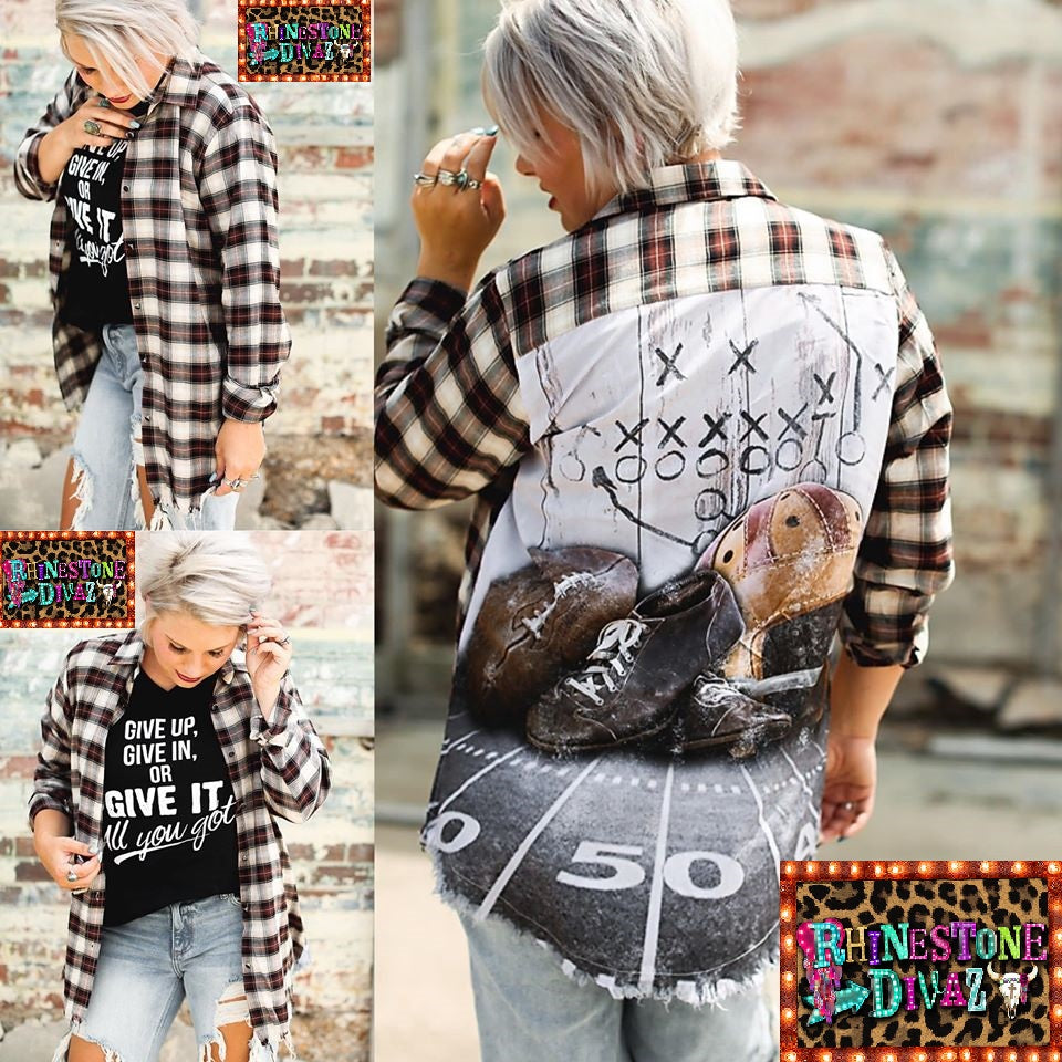 Vintage Football Plaid Top