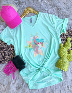 Mint Aztec Southwestern Tee