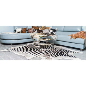Zebra printed cowhide rug**Multiple Colors**