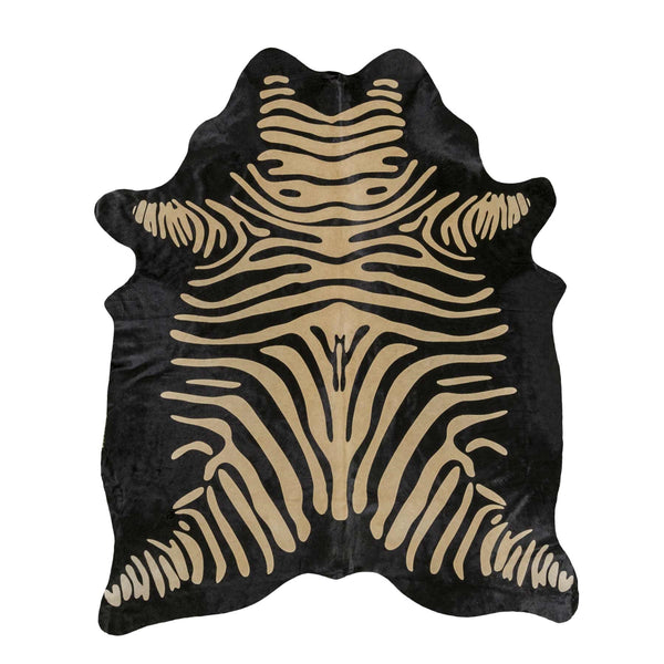 Zebra printed cowhide rug**Multiple Colors**