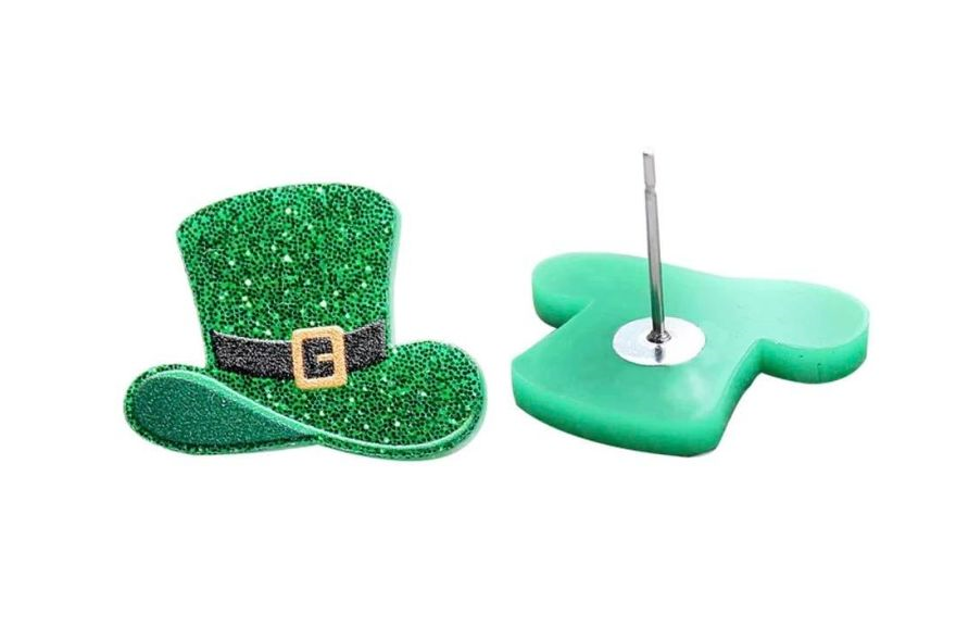 Acrylic St. Patrick's Day Hat Earrings
