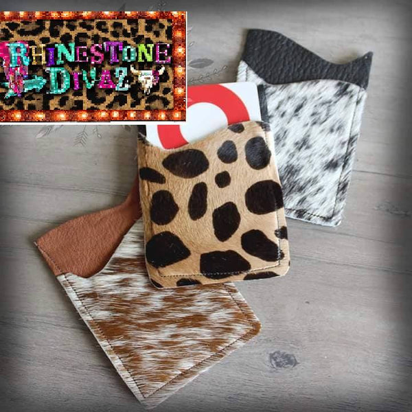 Cowhide Phone Credit Card Holder