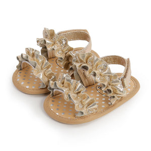 Gold Ruffle Sandals