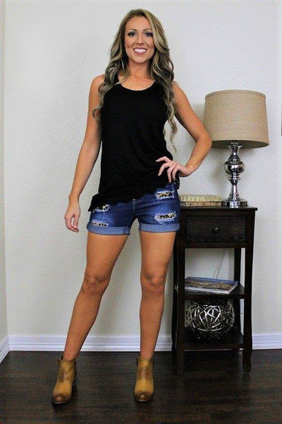 323 Leopard Patch Shorts