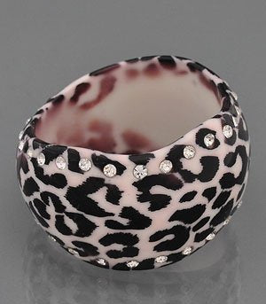 Rhinestone Animal Print Bangle Bracelets