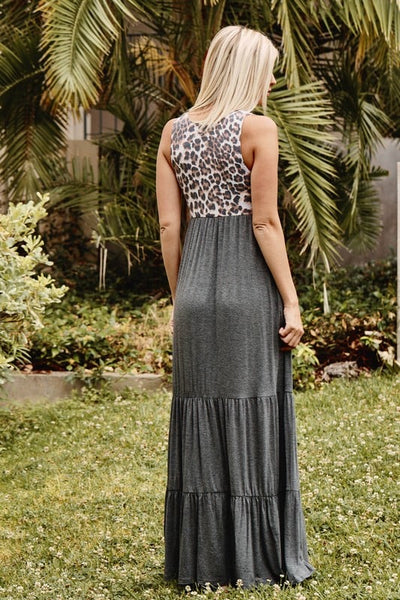 Charcoal Leopard Tank Maxi