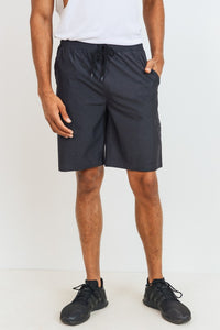 Black Nylon Active Shorts