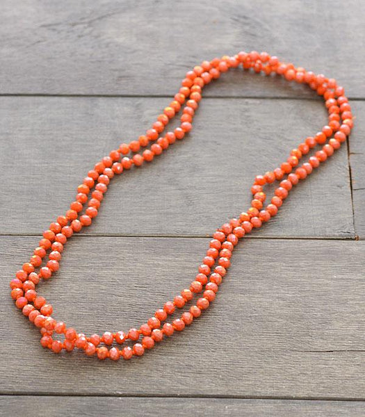 60" Orange Bead Necklace