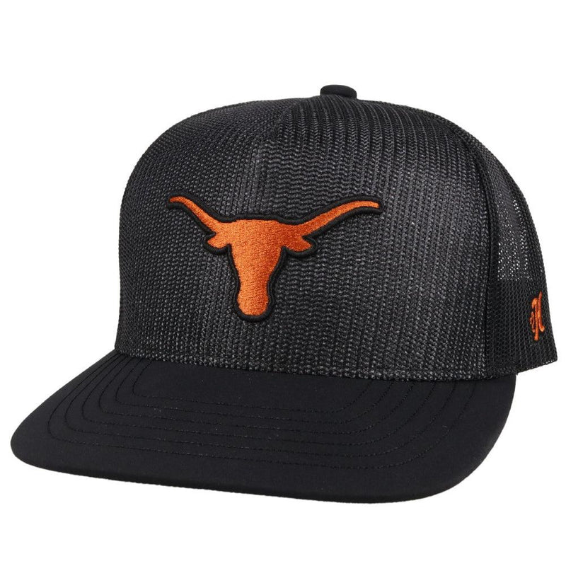 BLACK TEXAS LONGHORNS HAT W/ ORANGE LOGO