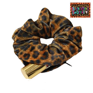 Leopard Velvet Hideaway Scrunchie