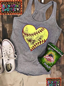 Softball Heart Tank