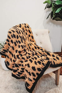 Tan Leopard Cozy Blanket
