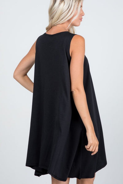 Black Flowy Tunic Top