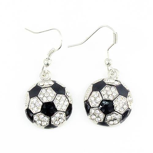Rhinestone Soccer Earrings