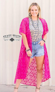 Hot Pink Albuquerque Aztec Lace Duster