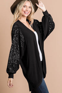 Black Sequin Cardigan