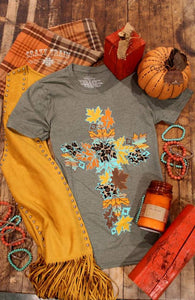 Fall Leaf Cross Tee