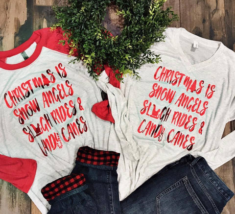 Red Sleeve Christmas List Raglan