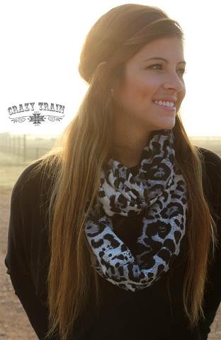 White Leopard Infinity Scarf