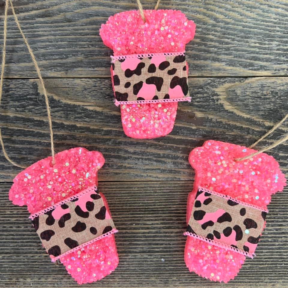 Pink Leopard Latte Cup