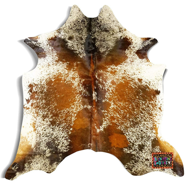 Brazilian Tricolor Salt and Pepper Cowhide Rug Large size