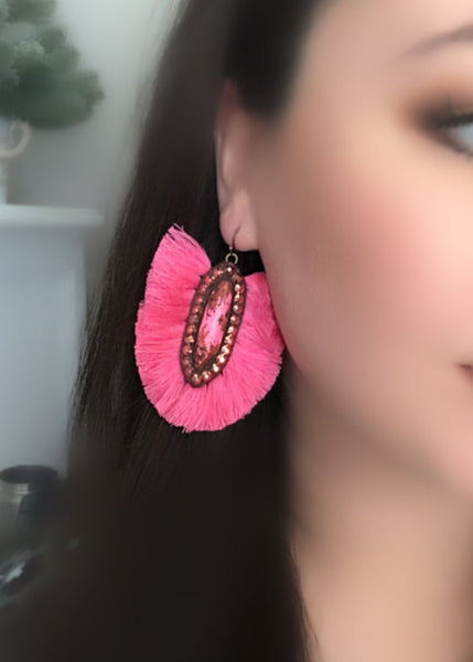 The Casper Earrings-Pink