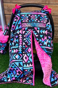 TIE DYE GEOMETRIC PRINTED CAR SEAT COVER